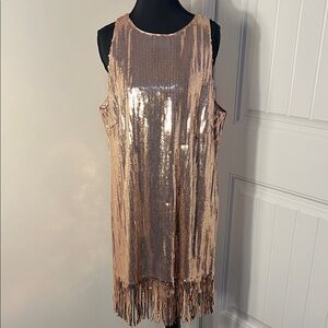 Alex Marie Dress - rose gold sequins